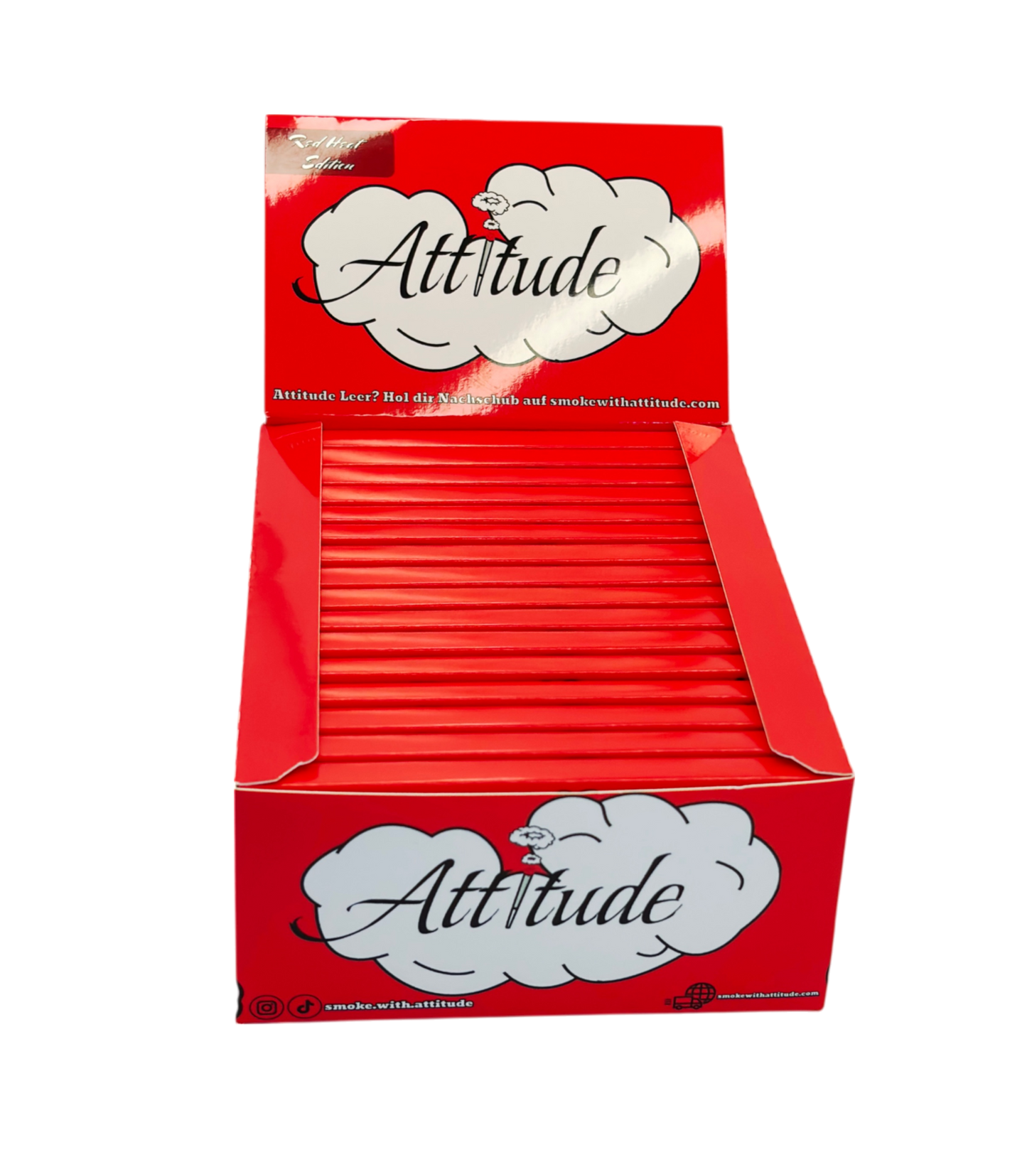 Display-Box 32x Longpapes mit Tips - Red Heart Edition